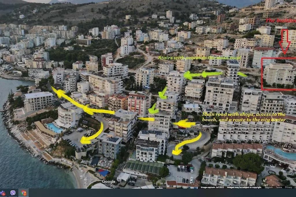 Seaview Apartment! Public Parking Near The App! Sarande 0*,